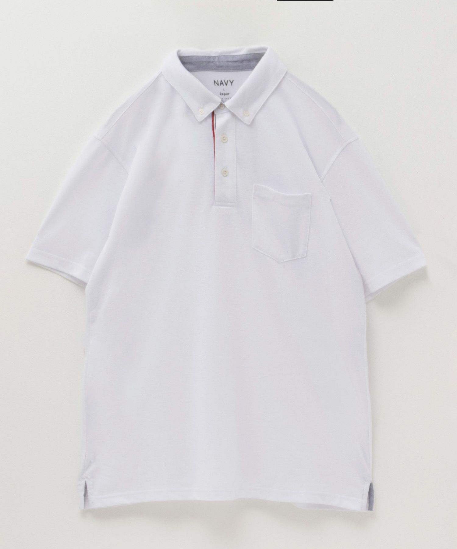 NAVY SARARI リピュール加工 カノコポロシャツ メンズ