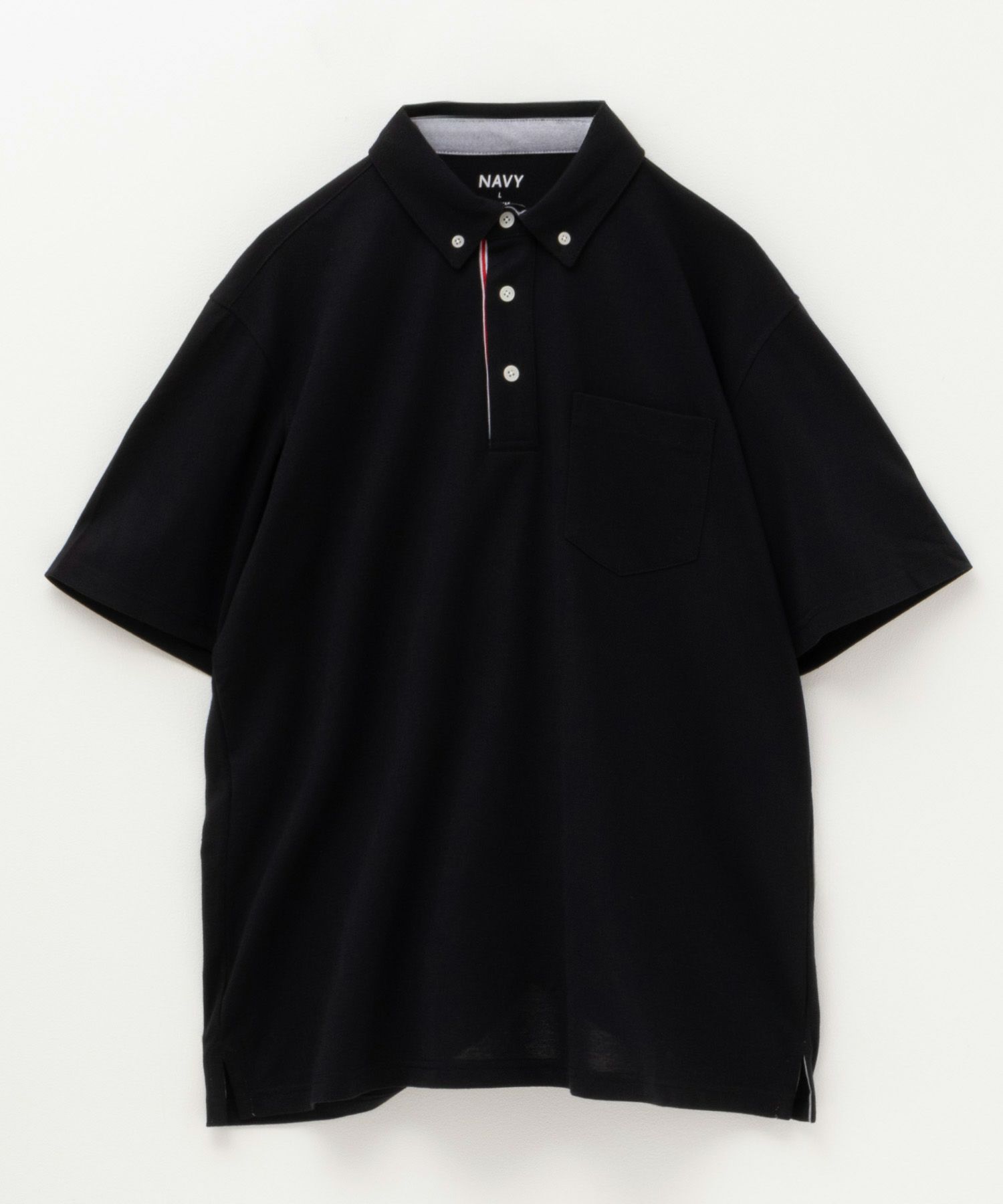NAVY SARARI リピュール加工 カノコポロシャツ メンズ