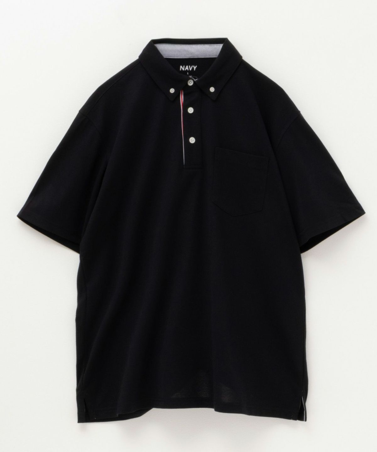 NAVY SARARI リピュール加工 カノコポロシャツ メンズ