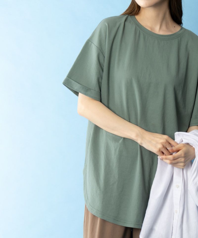 NAVY SARARI  チュニック丈Tシャツ レディース メール便 対応商品商品画像-2