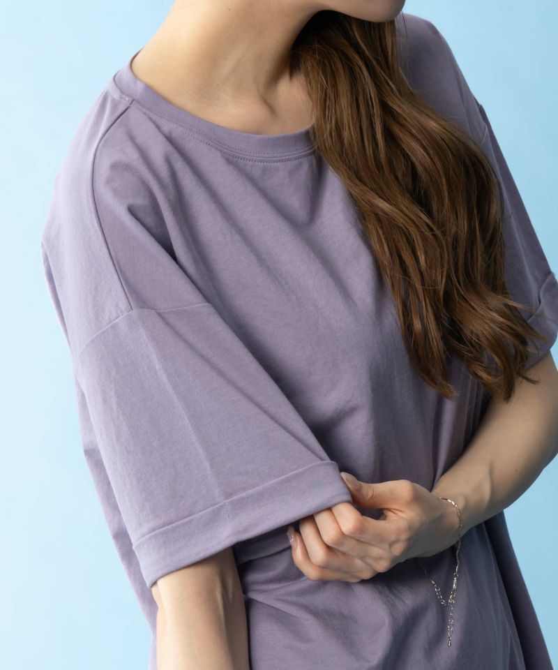 NAVY SARARI  チュニック丈Tシャツ レディース メール便 対応商品商品画像-6