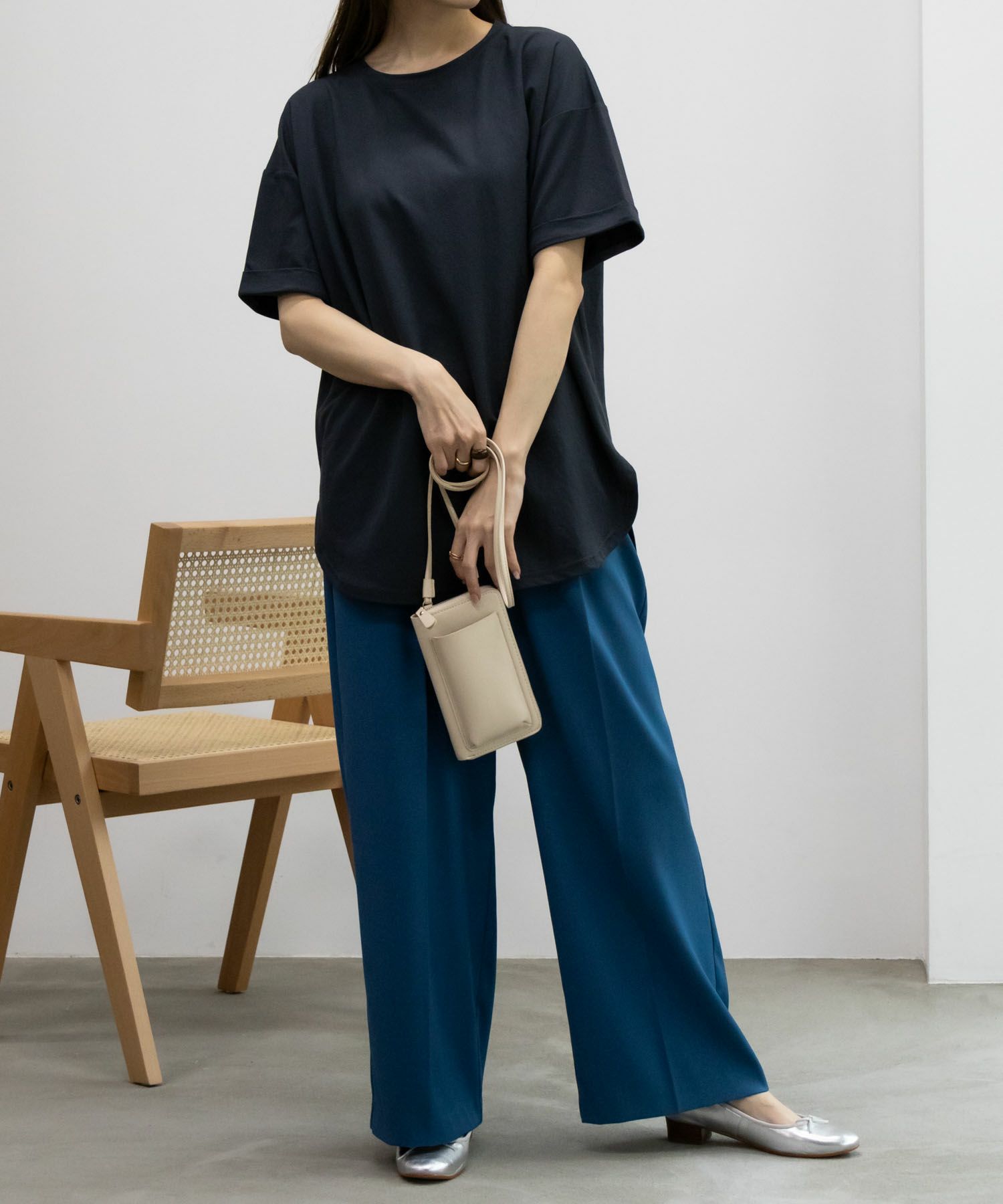 NAVY SARARI  チュニック丈Tシャツ レディース メール便 対応商品商品サムネイル-13