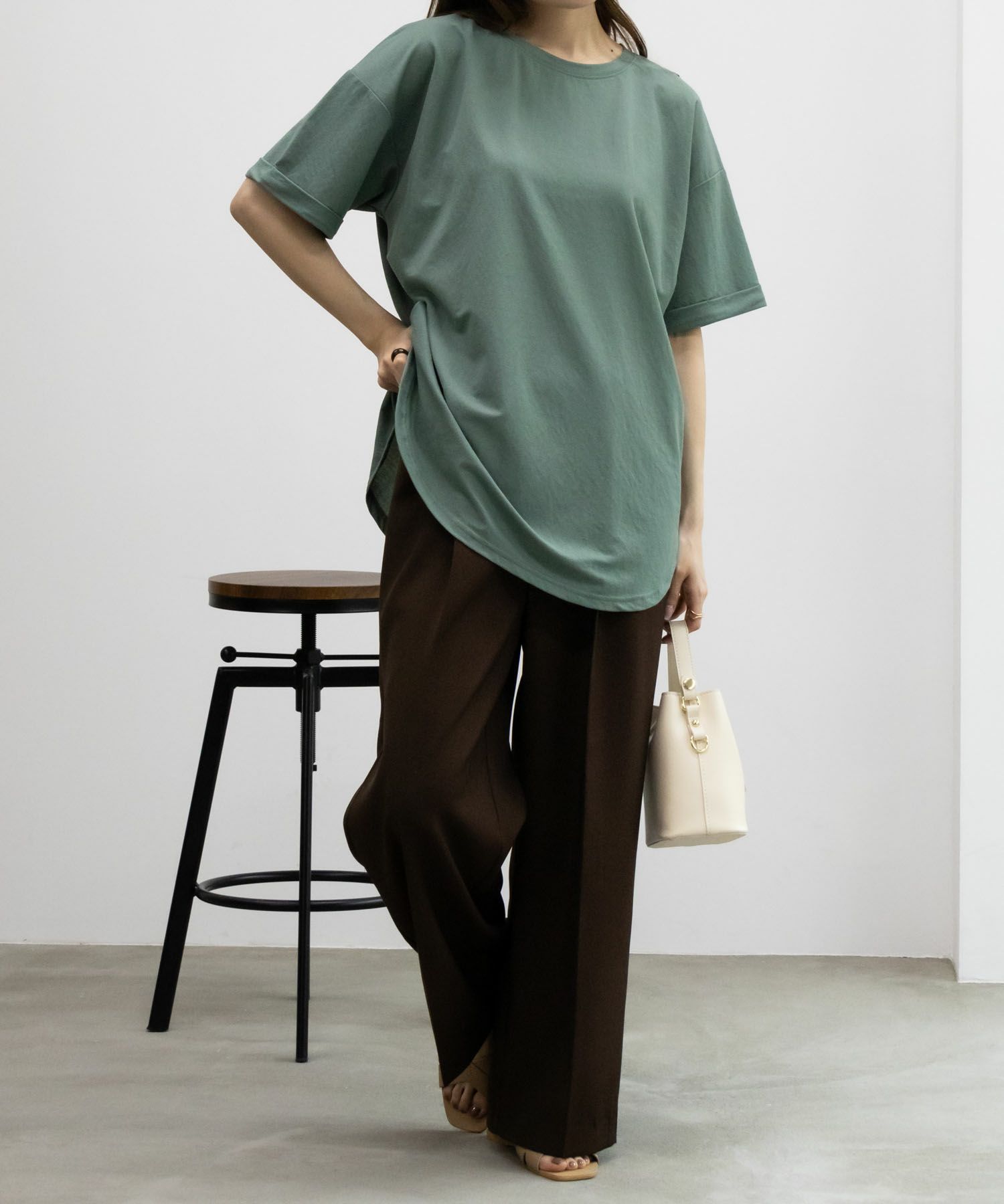 NAVY SARARI  チュニック丈Tシャツ レディース メール便 対応商品商品サムネイル-14