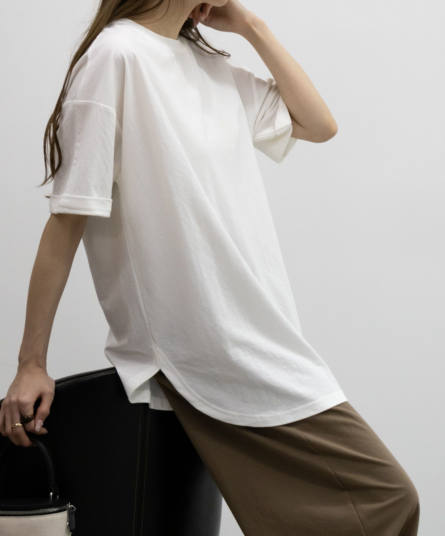 NAVY SARARI  チュニック丈Tシャツ レディース メール便 対応商品商品画像-22