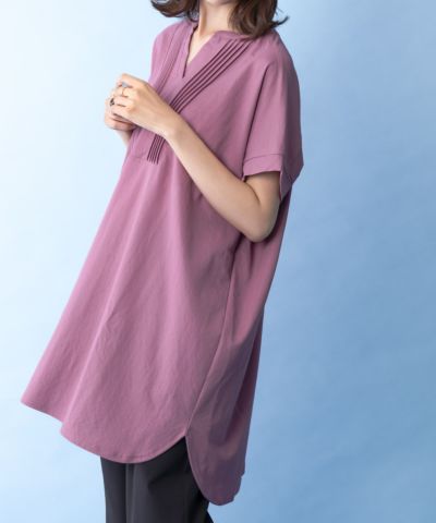 NAVY SARARI  ピンタックチュニックプルオーバー レディース ネコポス 対応商品