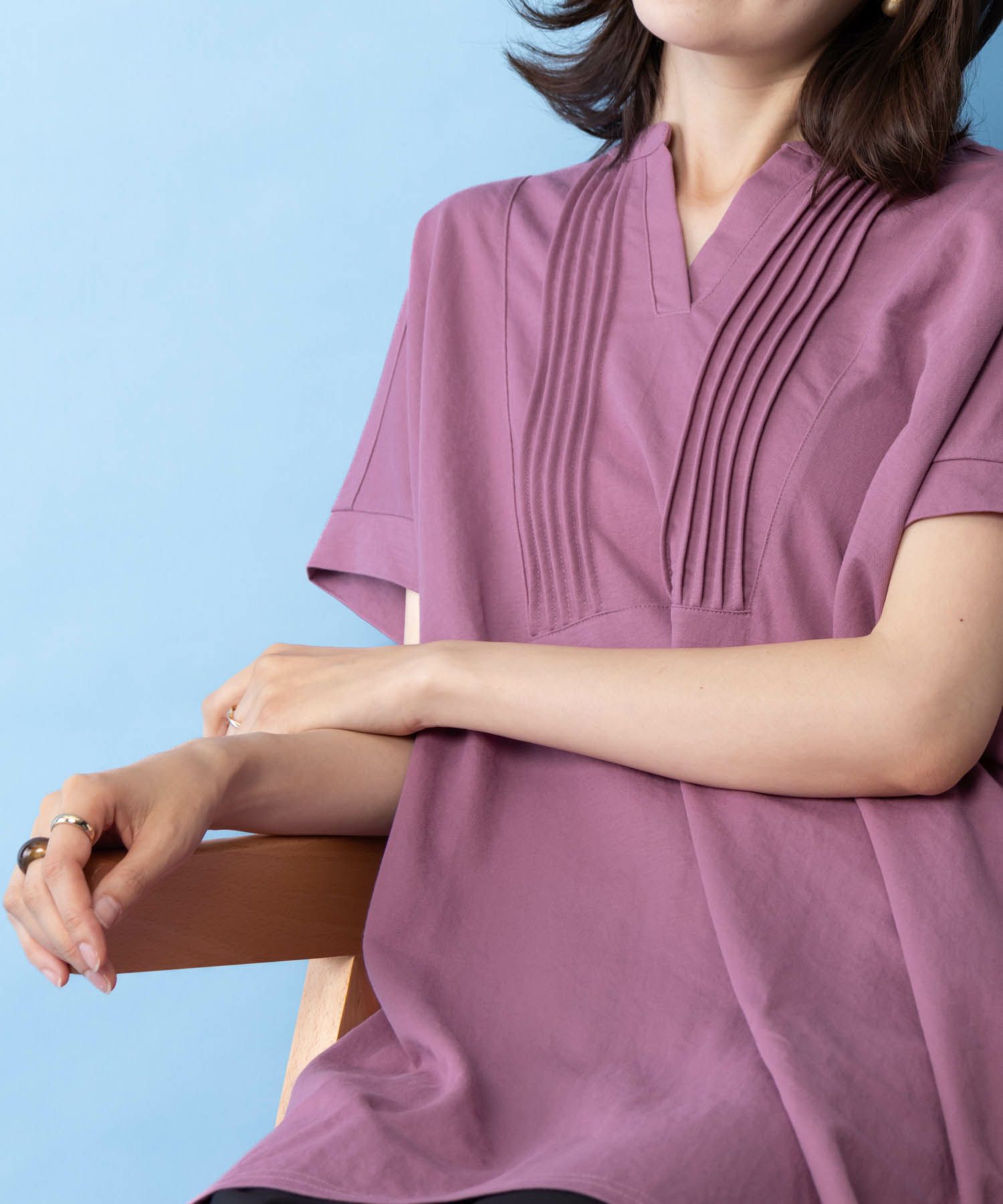 NAVY SARARI ピンタックチュニックプルオーバー レディース ネコポス 対応商品