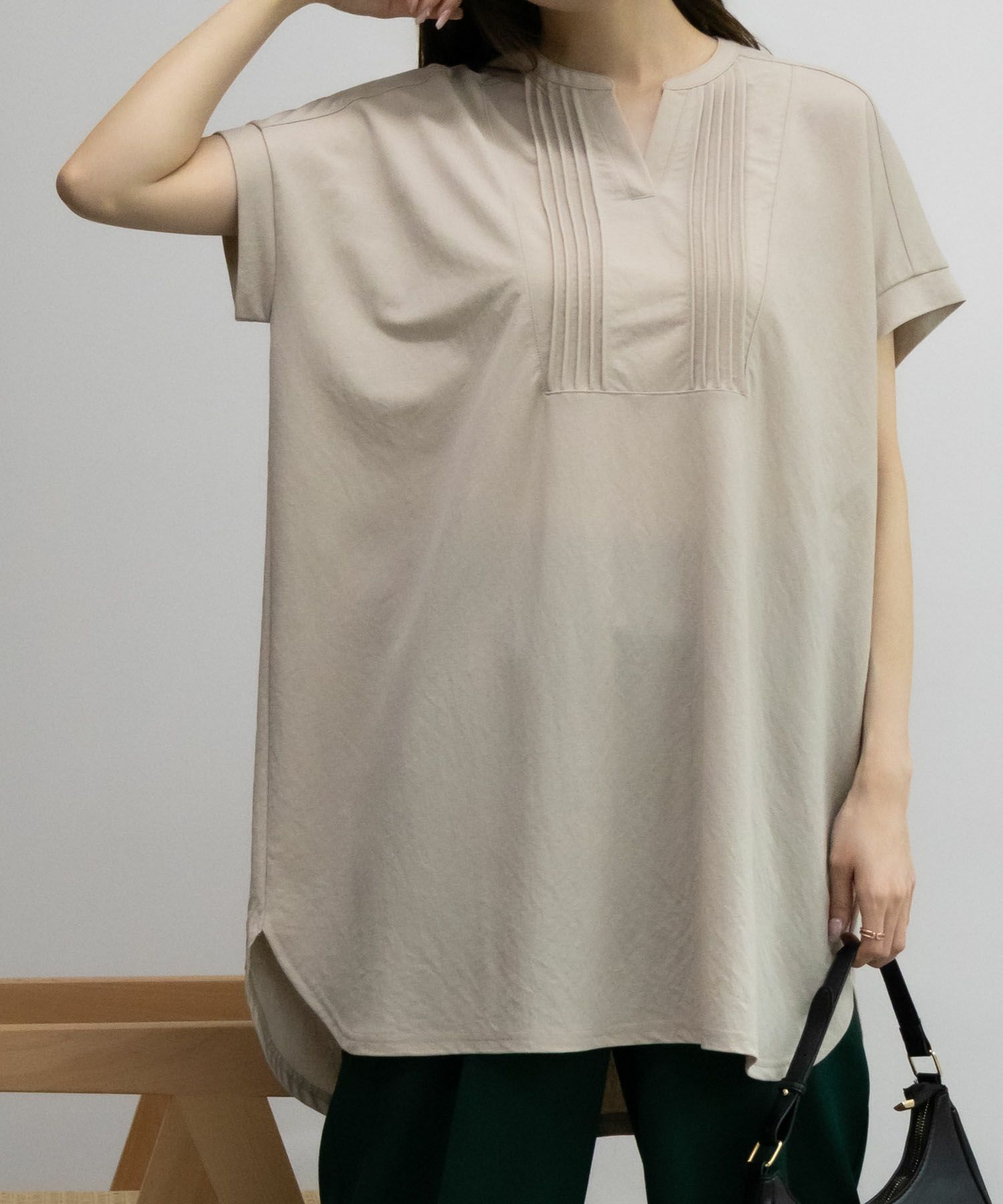 NAVY SARARI  ピンタックチュニックプルオーバー レディース メール便 対応商品商品画像-9