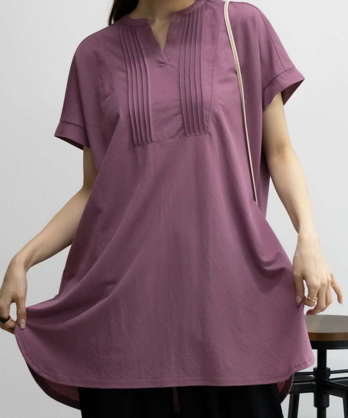 NAVY SARARI ピンタックチュニックプルオーバー レディース ネコポス 対応商品