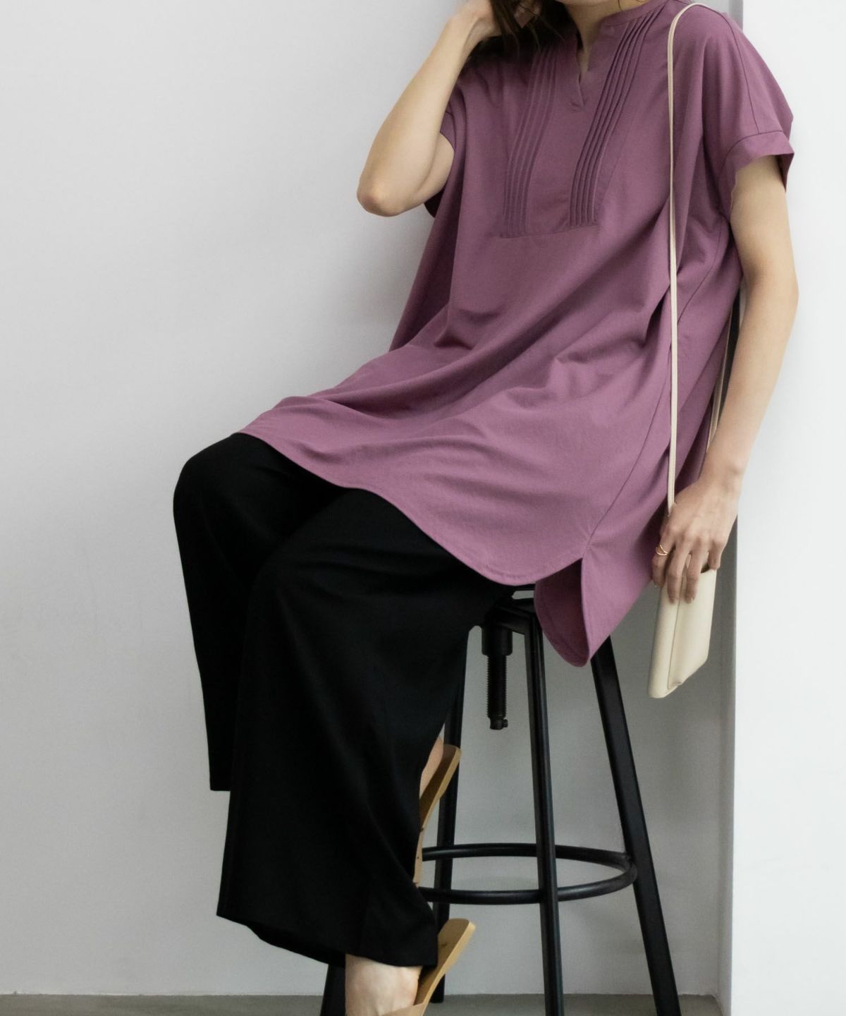 NAVY SARARI ピンタックチュニックプルオーバー レディース ネコポス 対応商品