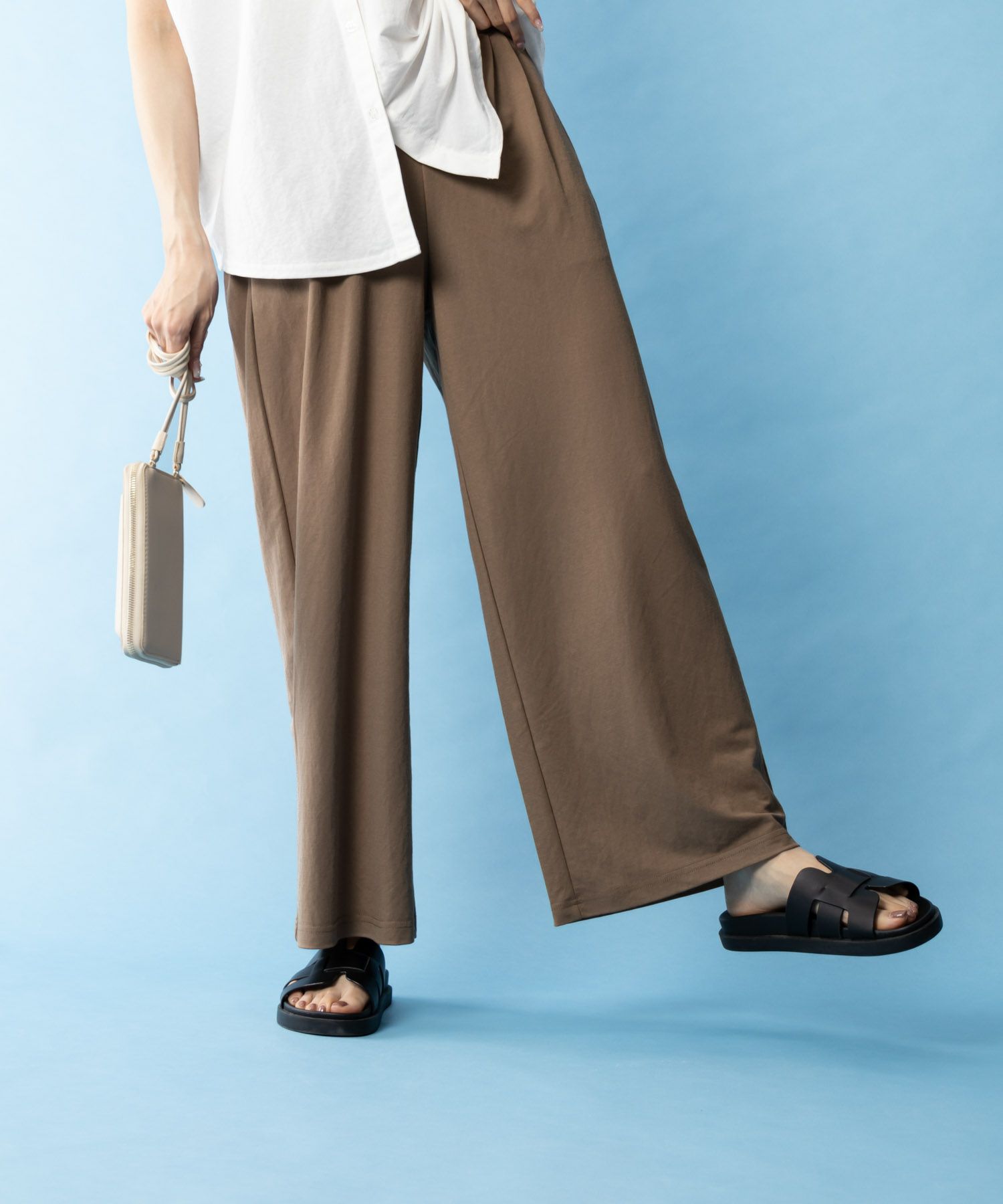 NAVY SARARI ワイドパンツ レディース