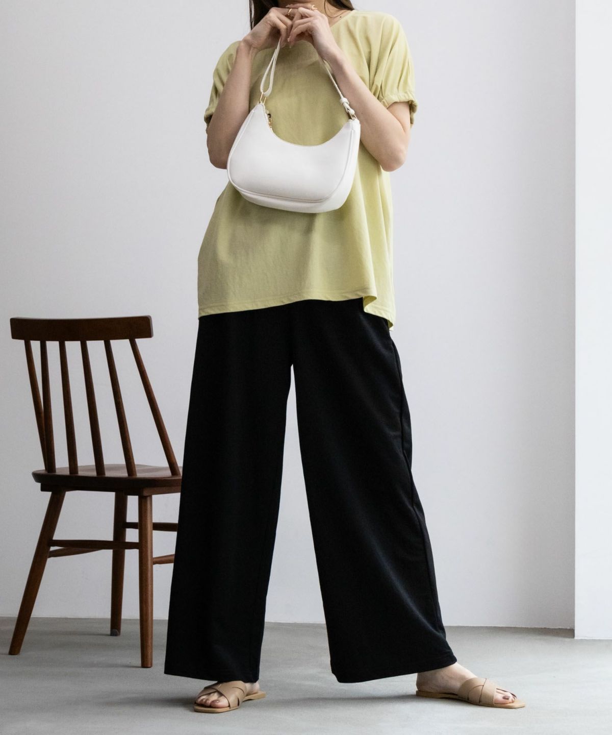 NAVY SARARI ワイドパンツ レディース