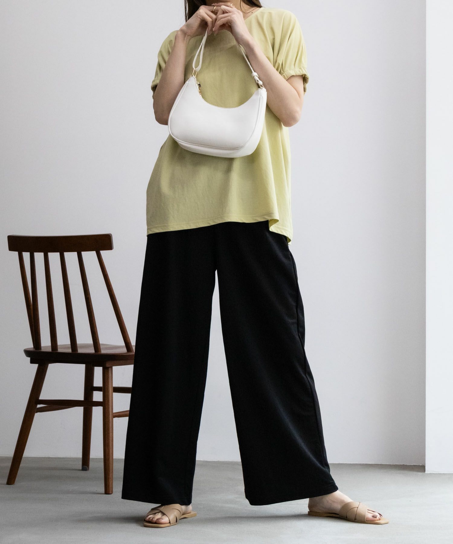 NAVY SARARI ワイドパンツ レディース