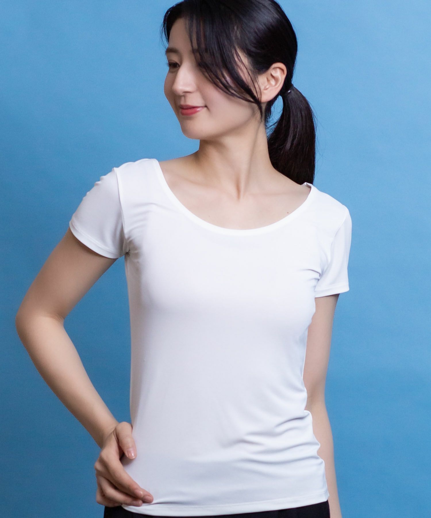NAVY SARARI UネックTシャツ レディース メール便 対応商品商品サムネイル-11