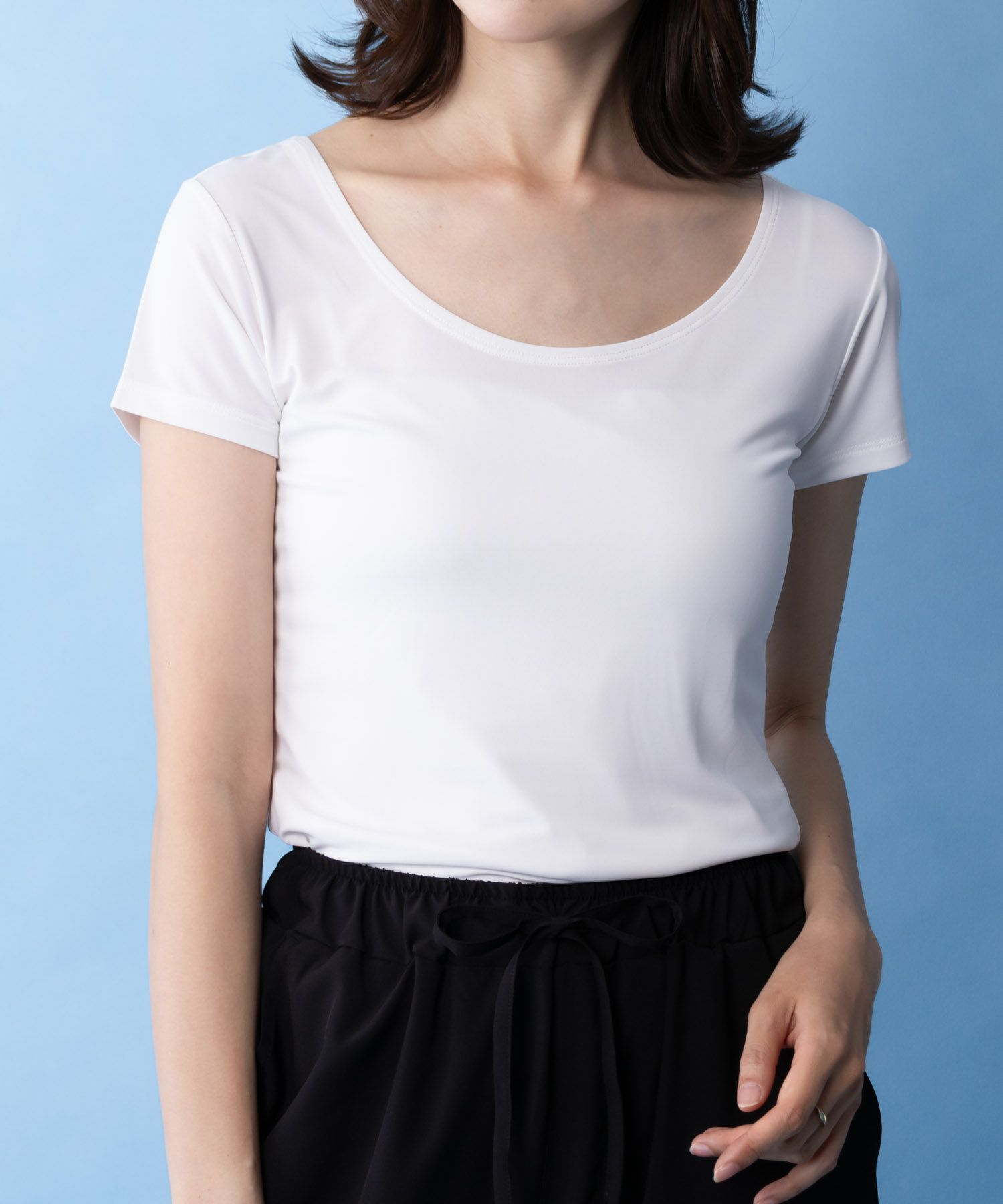 NAVY SARARI  UネックTシャツ レディース メール便 対応商品商品画像-15