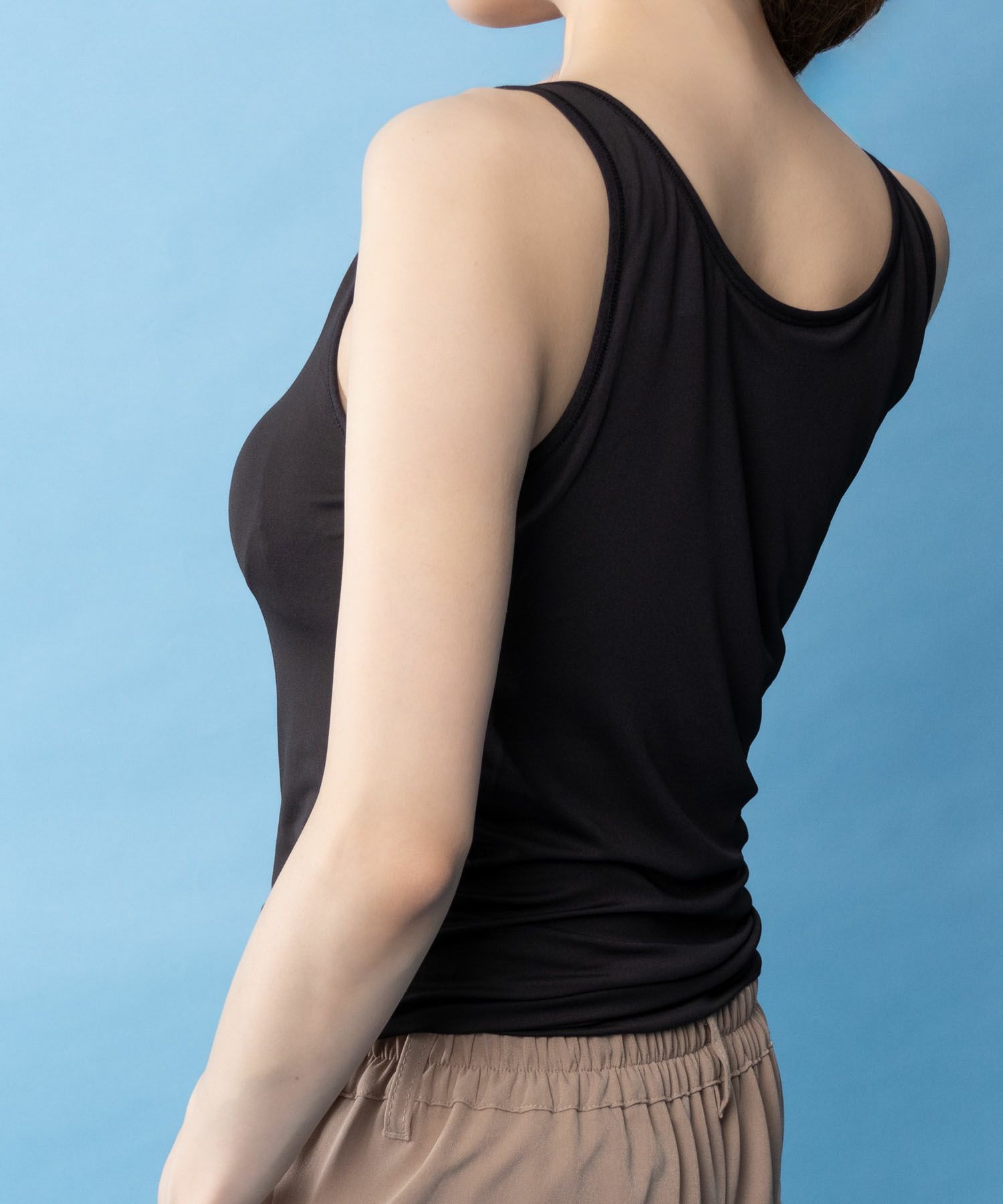 NAVY SARARI ブラトップタンクトップ レディース
