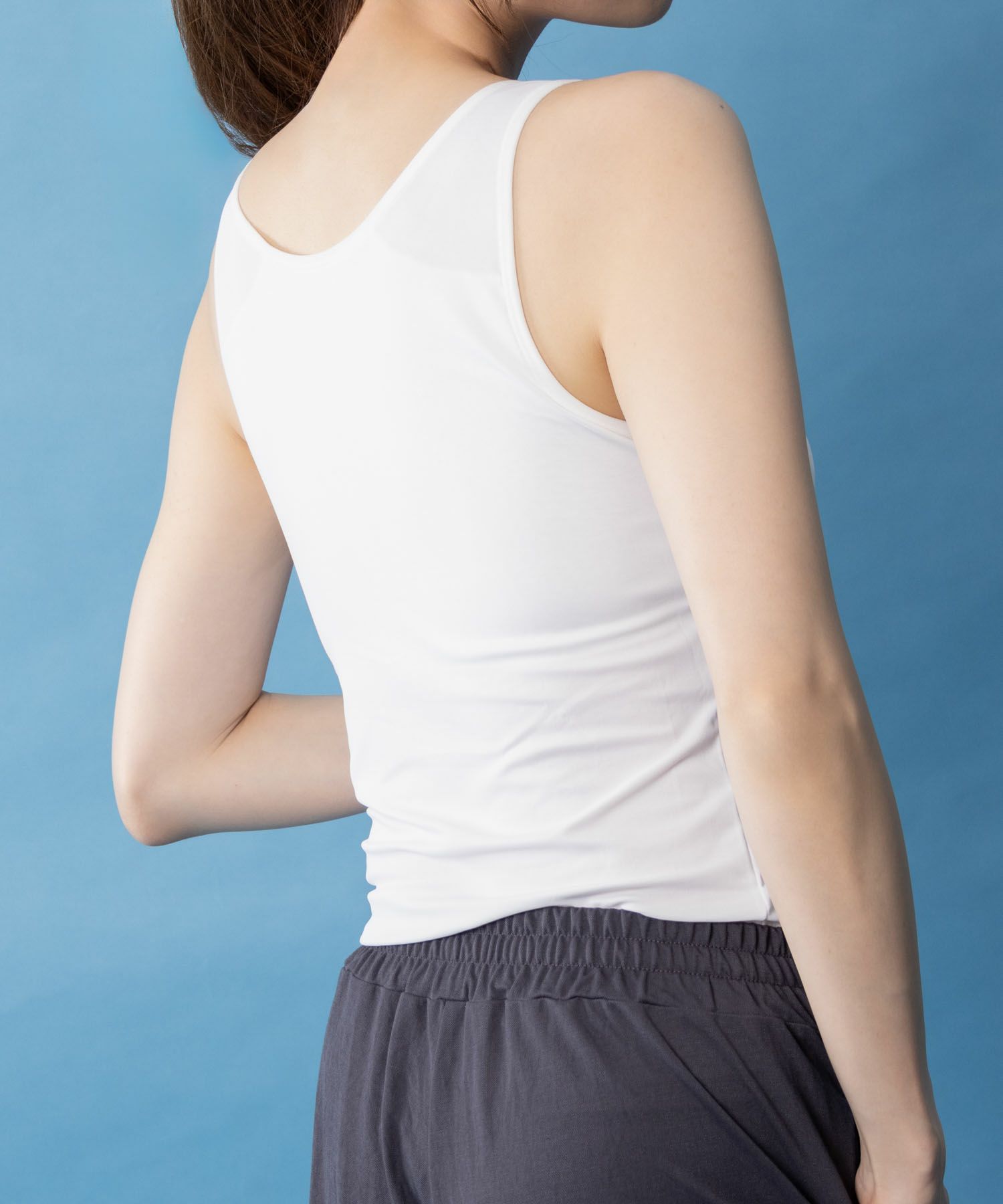 NAVY SARARI ブラトップタンクトップ レディース