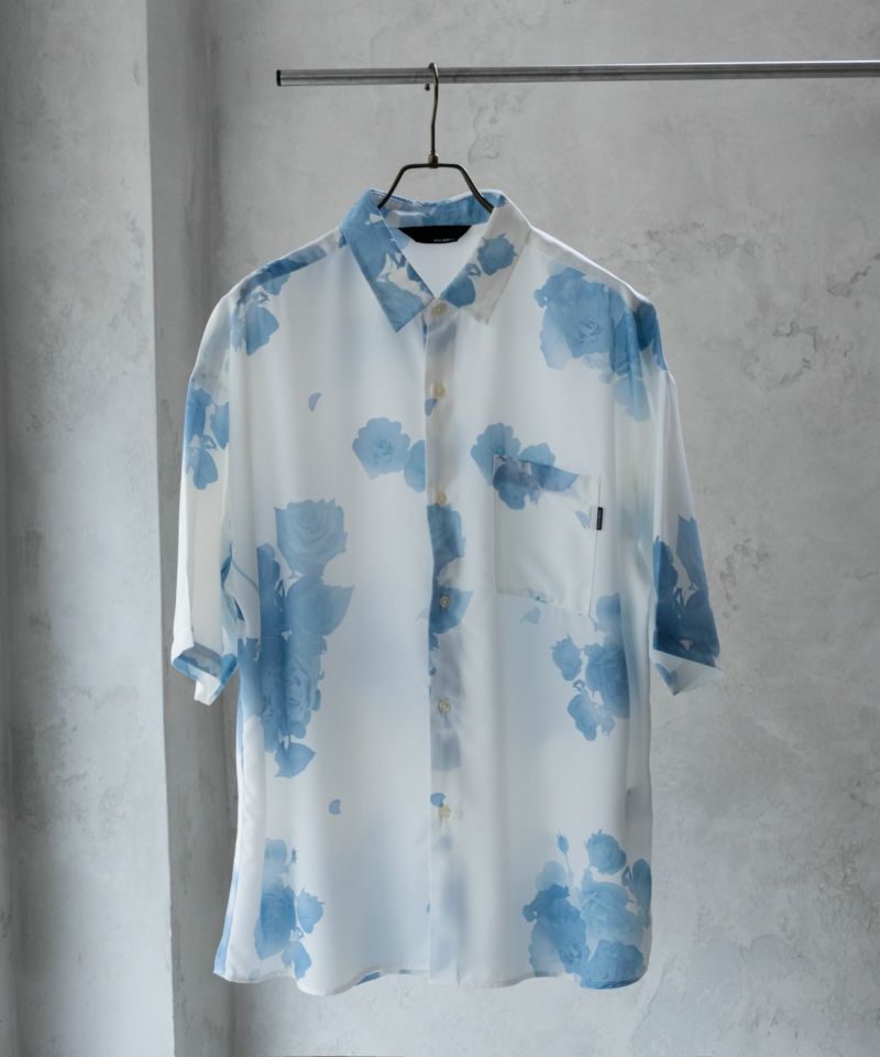 【オンラインストア限定】NAIVE MAGIC  シルクタッチポリエステル ルーズサイズ総柄半袖シャツ メンズ商品画像-2