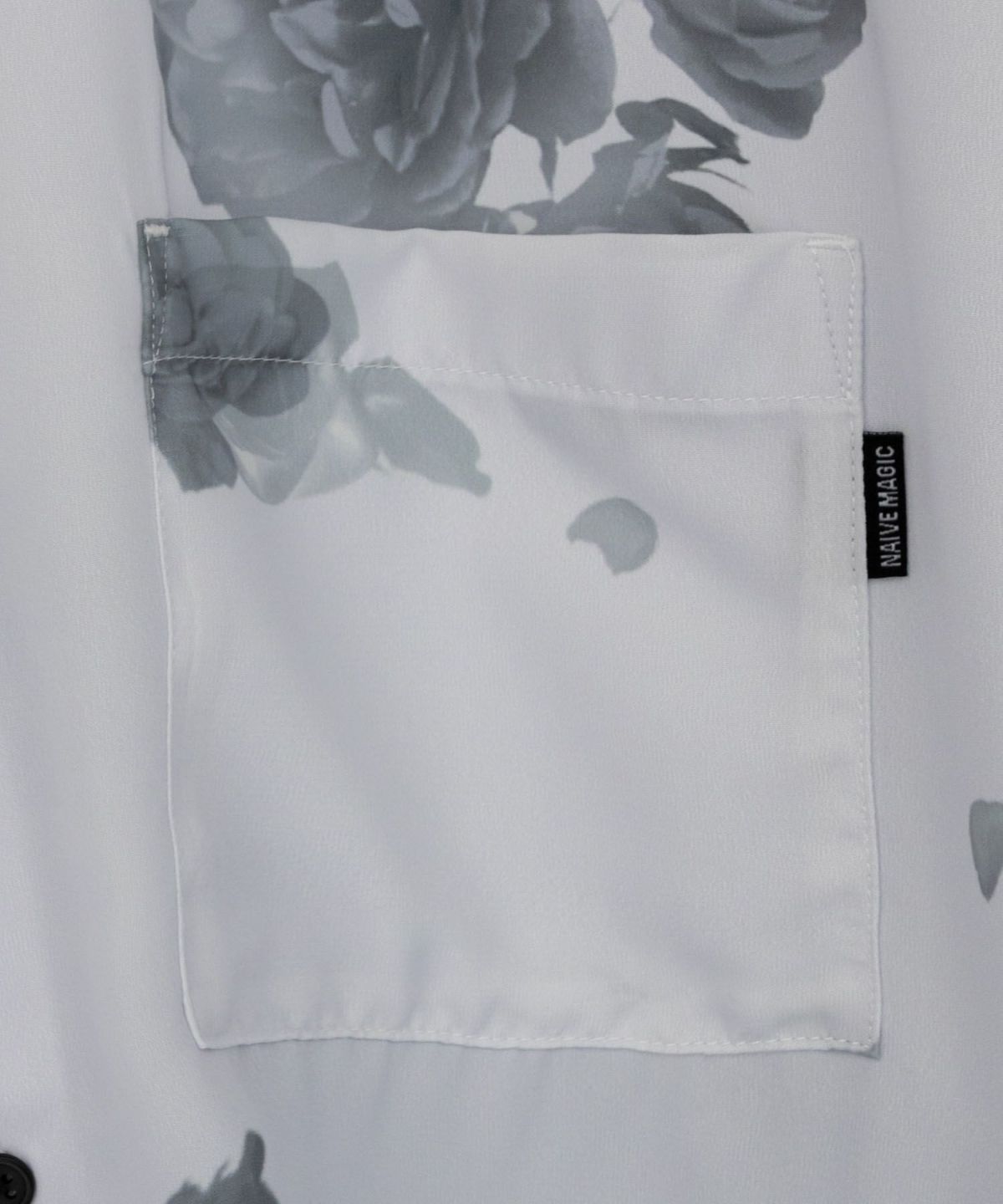 NAIVE MAGIC シルクタッチポリエステル ルーズサイズ総柄半袖シャツ メンズ