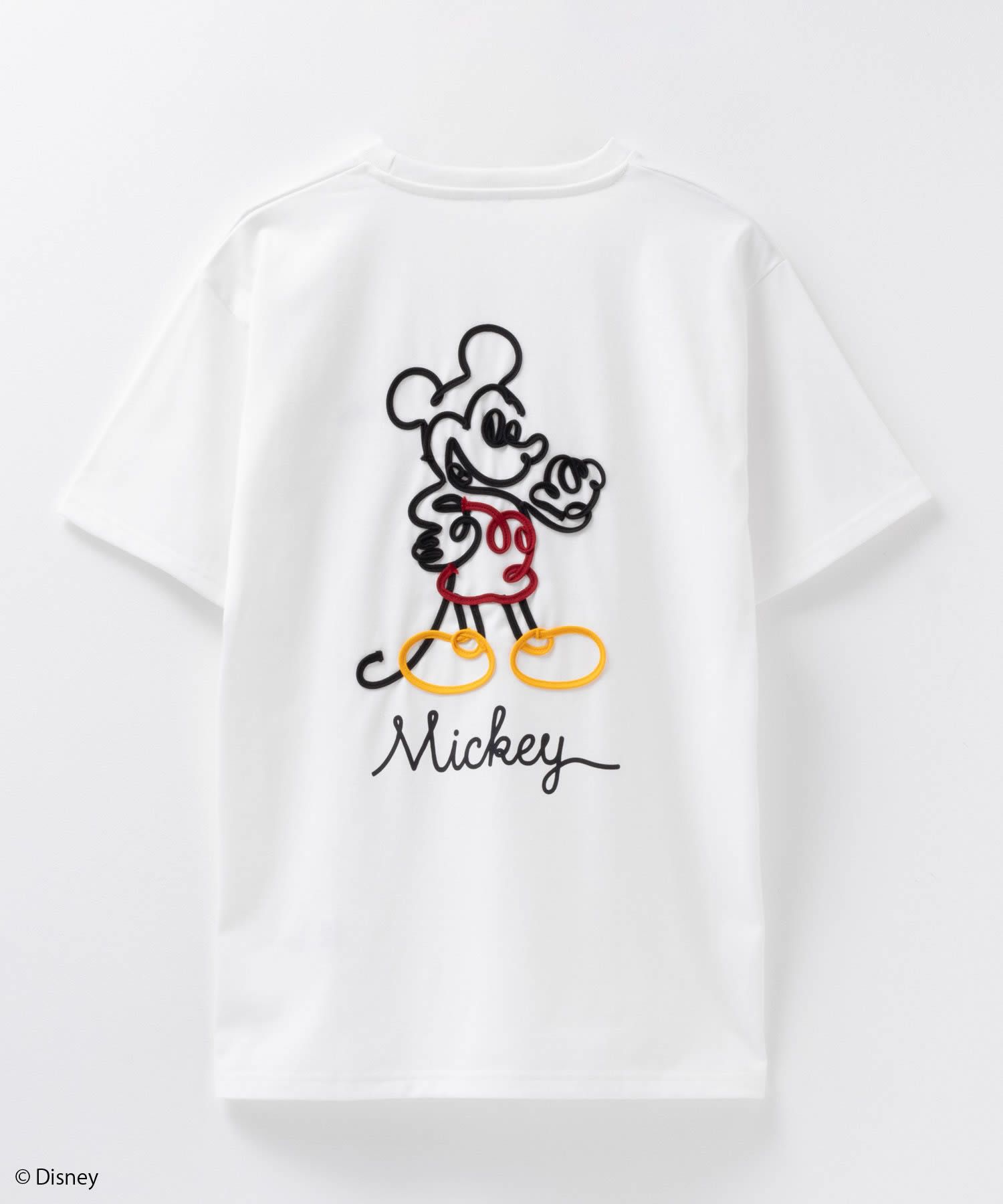 Disney ミッキーマウス / テープ使いシルエットTシャツ メンズ