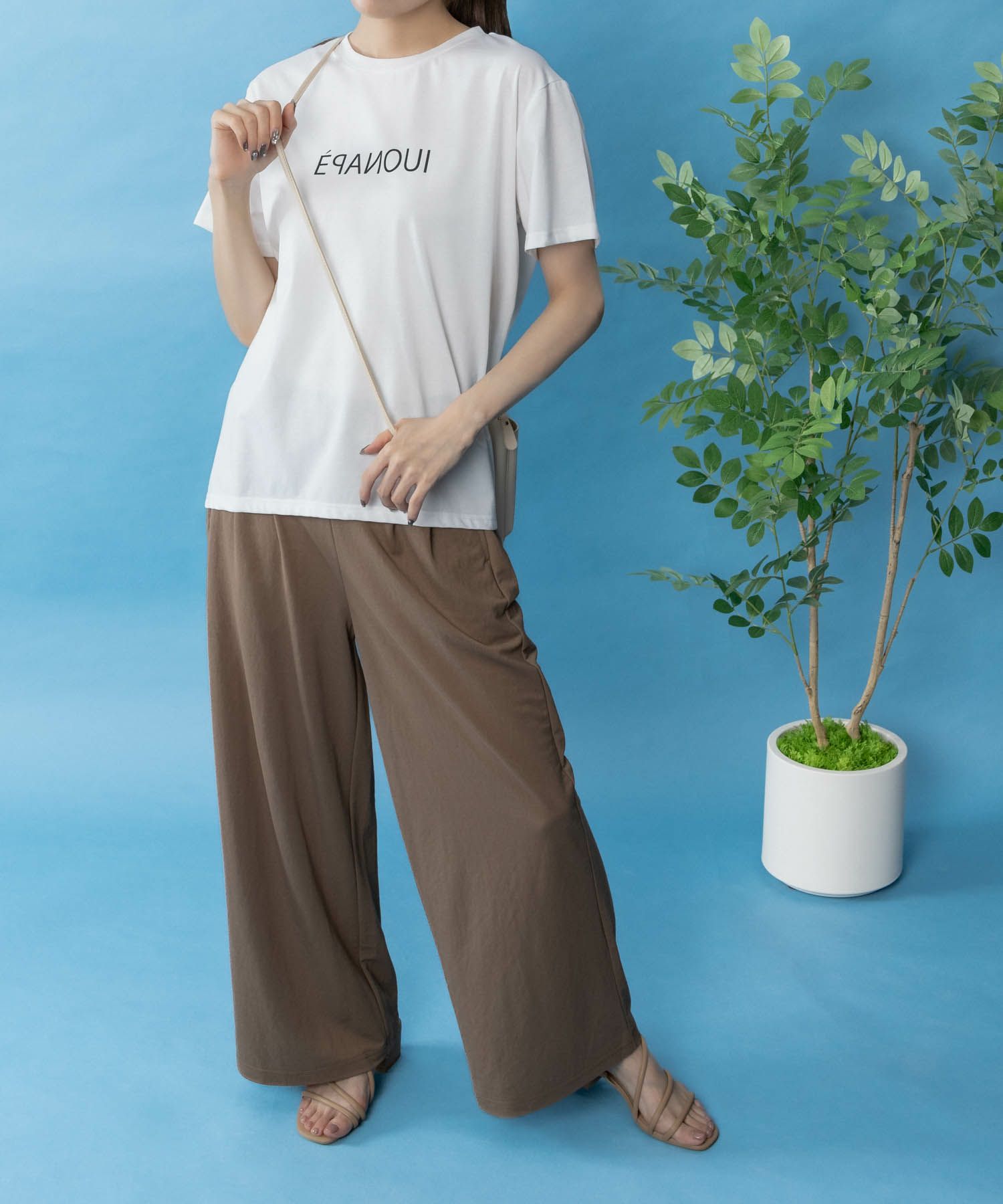 NAVY SARARI  クール＆UVカットプリントTシャツ レディース メール便 対応商品商品画像-7