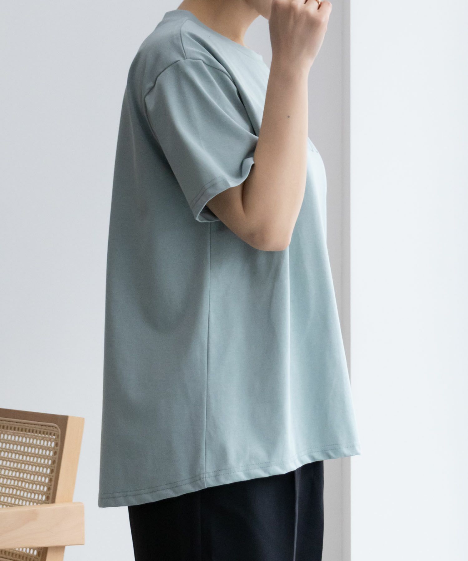 NAVY SARARI  クール＆UVカットプリントTシャツ レディース メール便 対応商品商品画像-18