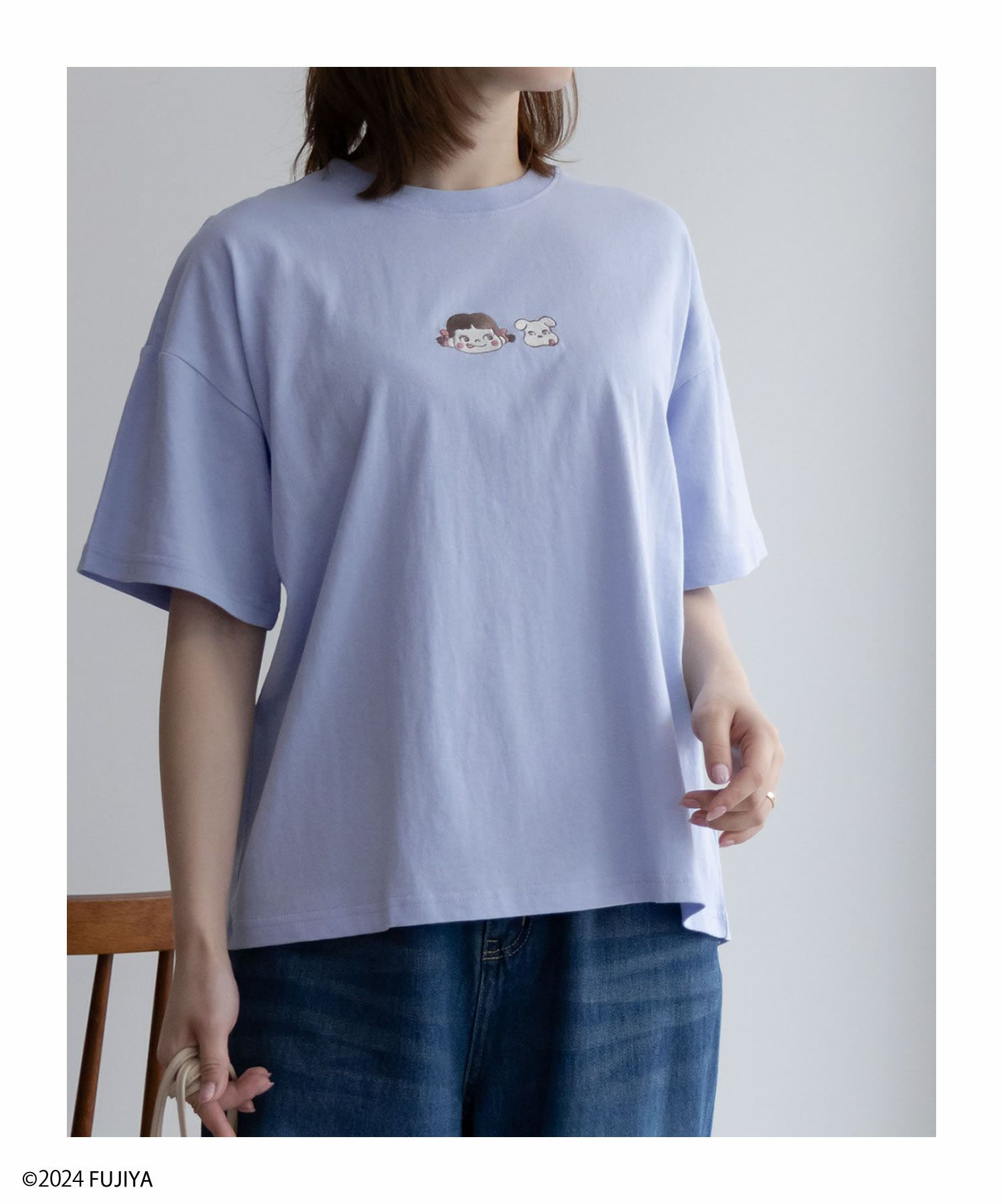 PEKO ワンポイント刺繍Tシャツ レディース