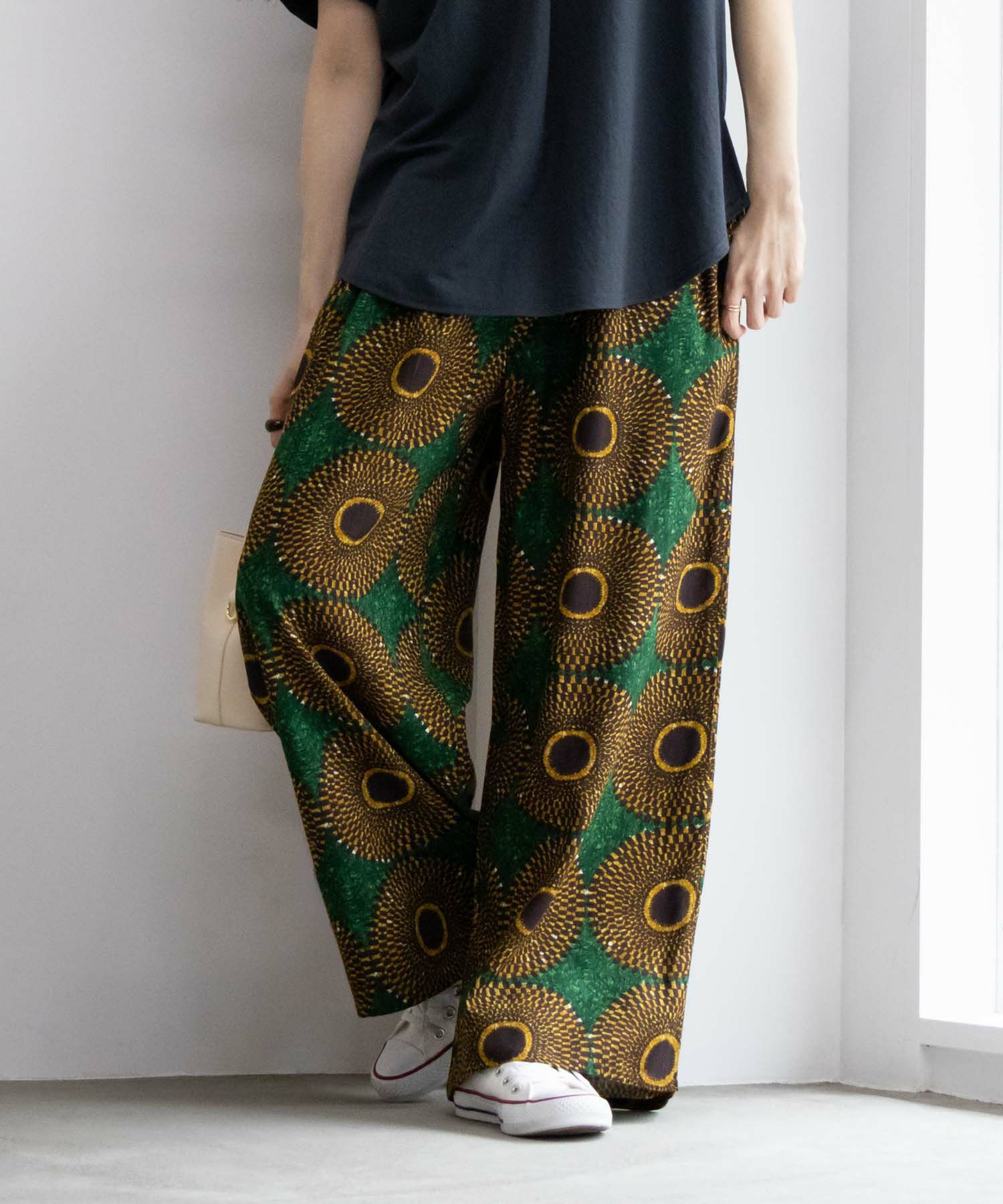 Howdy Marie  インドファブリック 総柄ワイドパンツ レディース商品画像-3