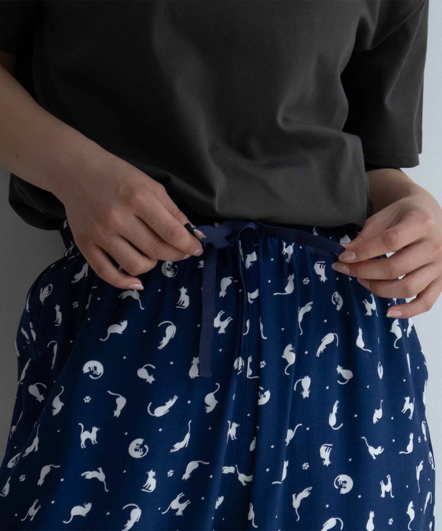 NAVY レーヨンステテコ ネコ柄 レディース