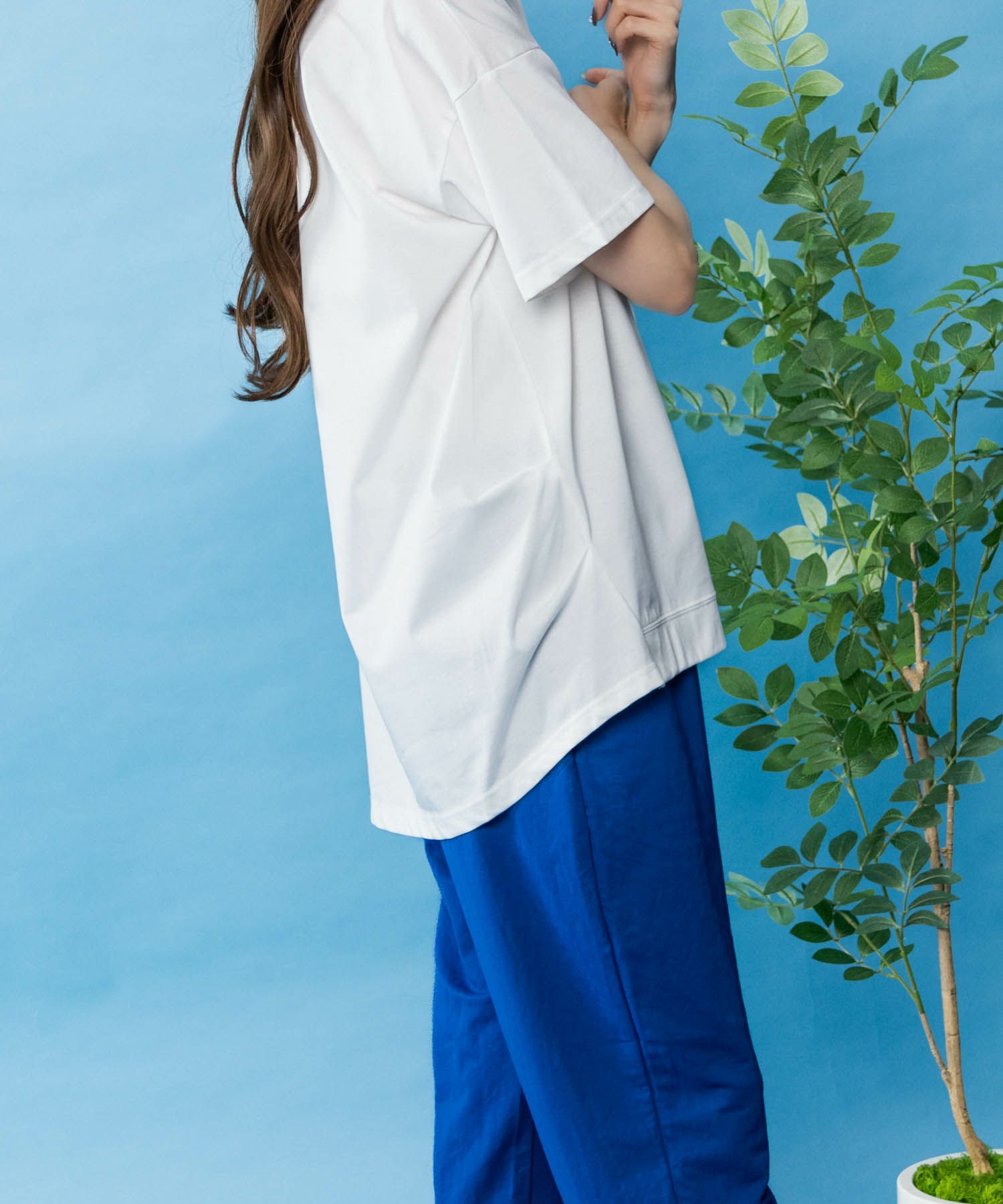 NAVY SARARI  クール＆UVチュニックTシャツ レディース メール便 対応商品商品画像-3