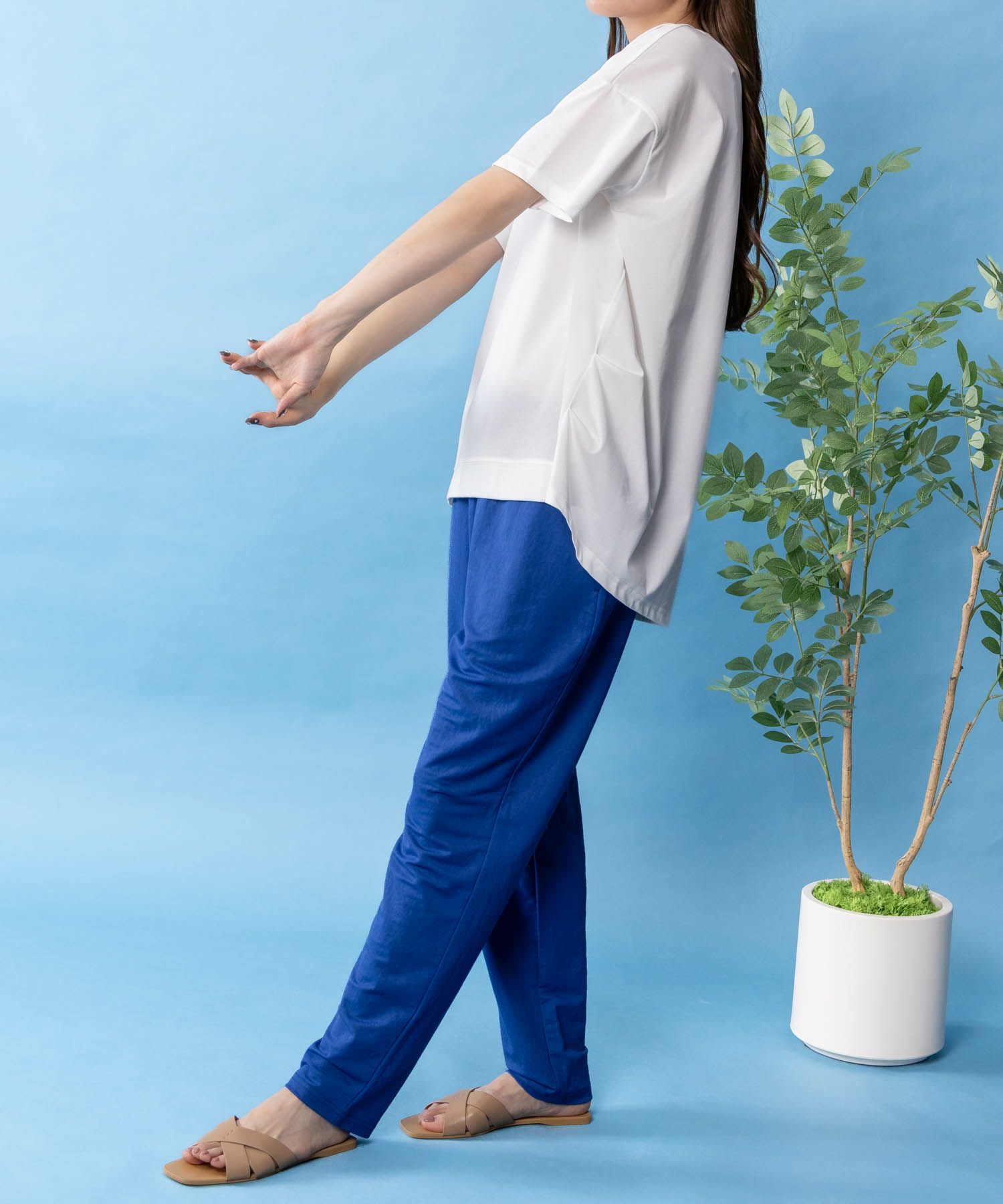 NAVY SARARI  クール＆UVチュニックTシャツ レディース メール便 対応商品商品画像-4