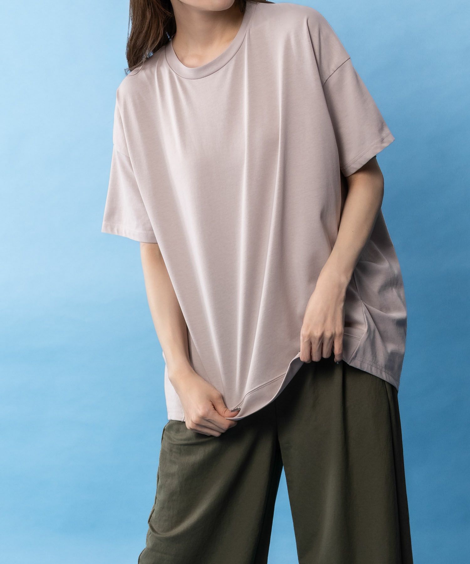 NAVY SARARI  クール＆UVチュニックTシャツ レディース メール便 対応商品商品画像-9