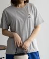 NAVY ネコ刺繍Tシャツ レディース ネコポス 対応商品