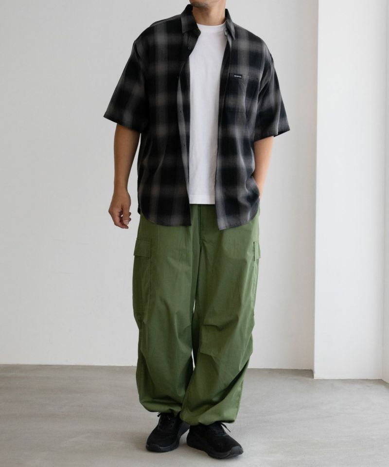 【オンラインストア限定】RED CAP GIRL  オンブレーチェックバック刺繍＆プリント半袖シャツ メンズ商品画像-6