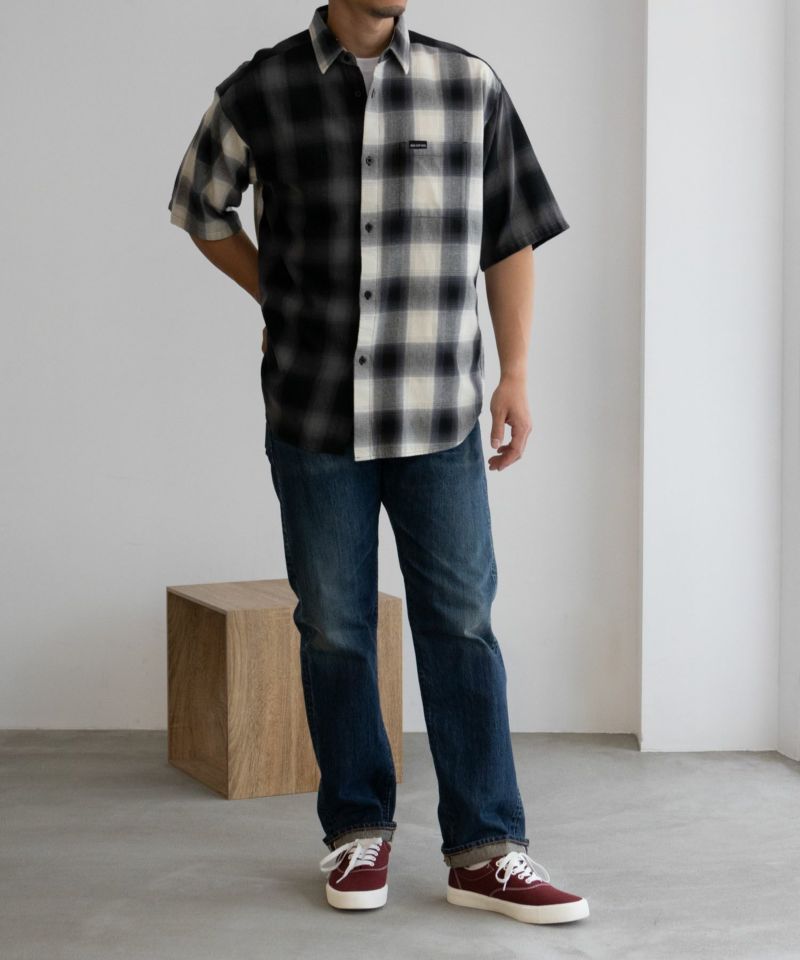 【オンラインストア限定】RED CAP GIRL  オンブレーチェックバック刺繍＆プリント半袖シャツ メンズ商品画像-8