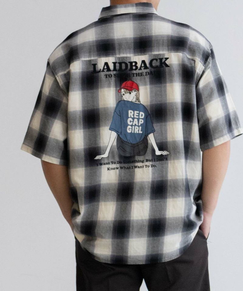 【オンラインストア限定】RED CAP GIRL  オンブレーチェックバック刺繍＆プリント半袖シャツ メンズ商品画像-10