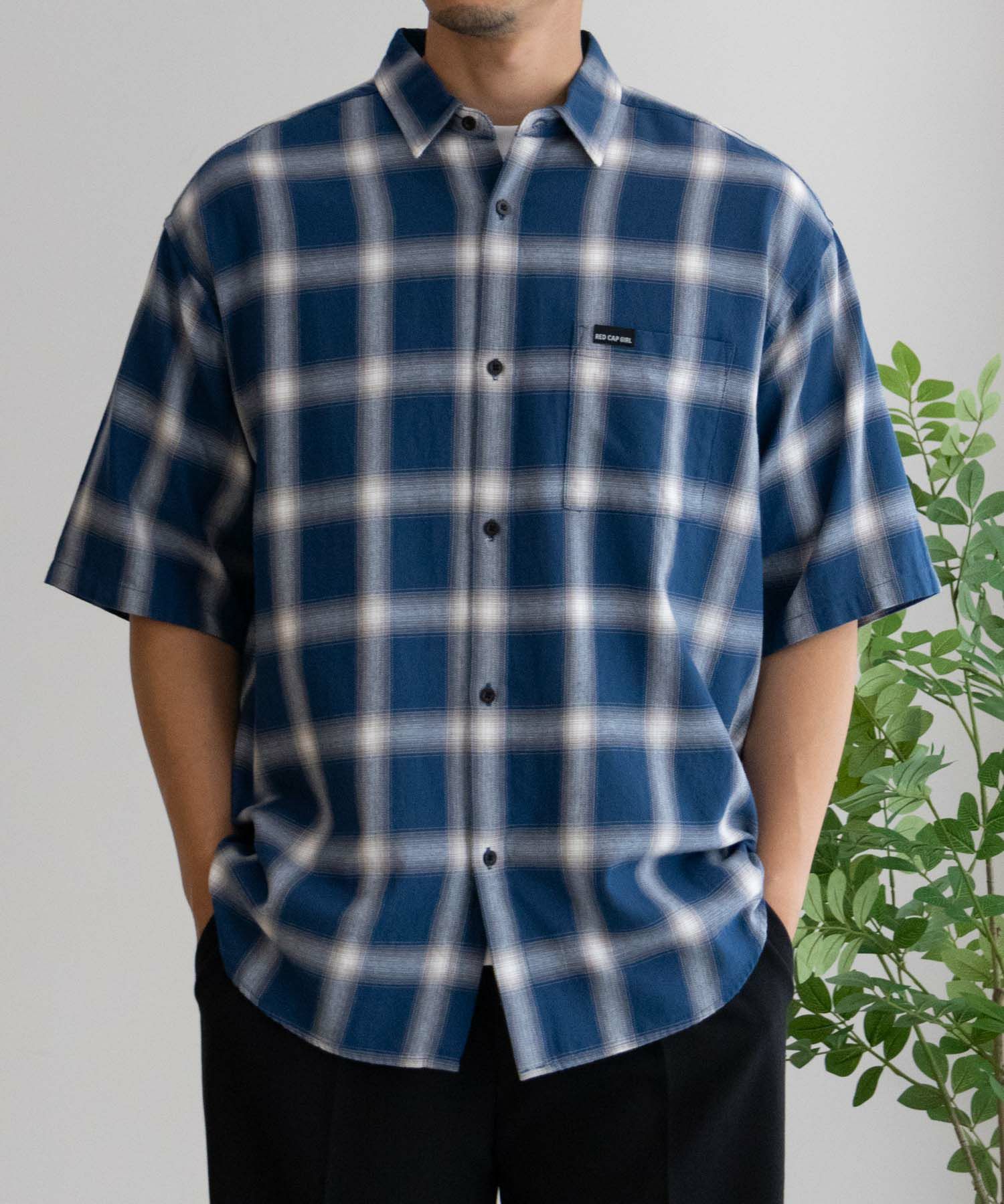 [期間限定価格]【オンラインストア限定】RED CAP GIRL  オンブレーチェックバック刺繍＆プリント半袖シャツ メンズ商品画像-16