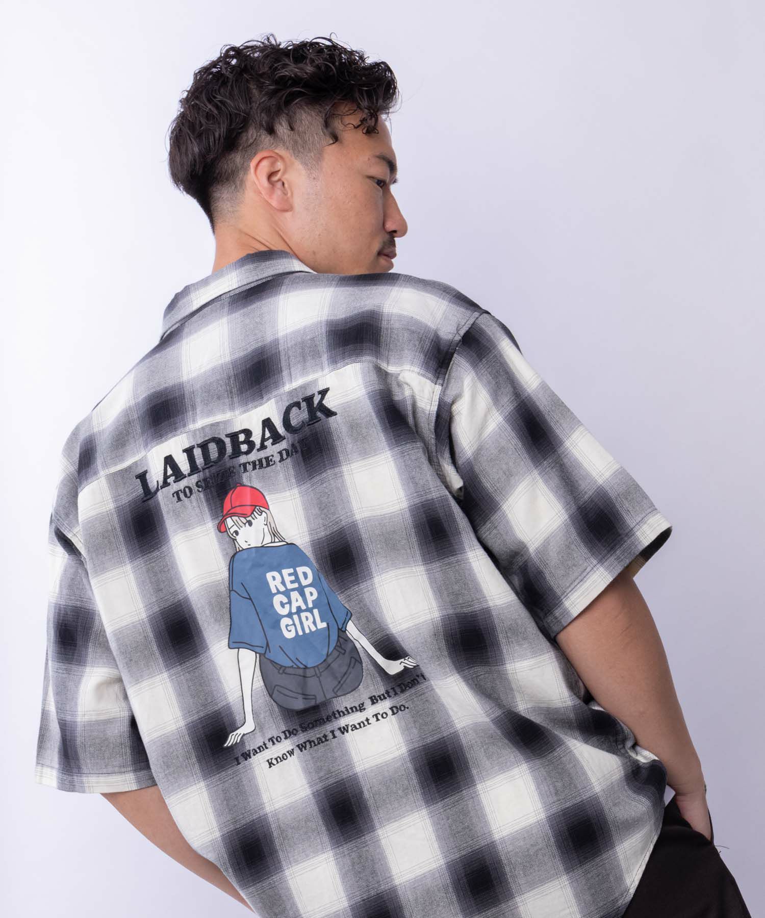 [期間限定価格]【オンラインストア限定】RED CAP GIRL  オンブレーチェックバック刺繍＆プリント半袖シャツ メンズ商品画像-18
