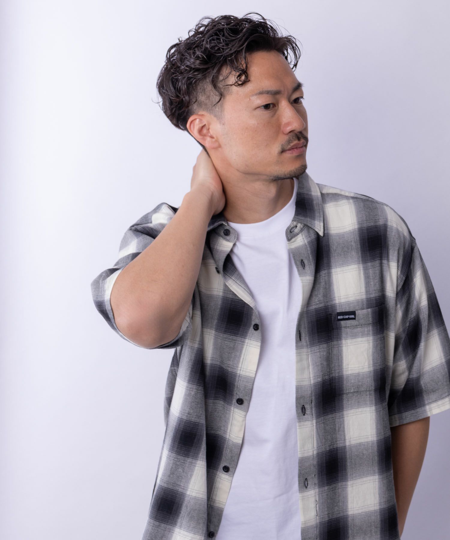 [期間限定価格]【オンラインストア限定】RED CAP GIRL  オンブレーチェックバック刺繍＆プリント半袖シャツ メンズ商品画像-19