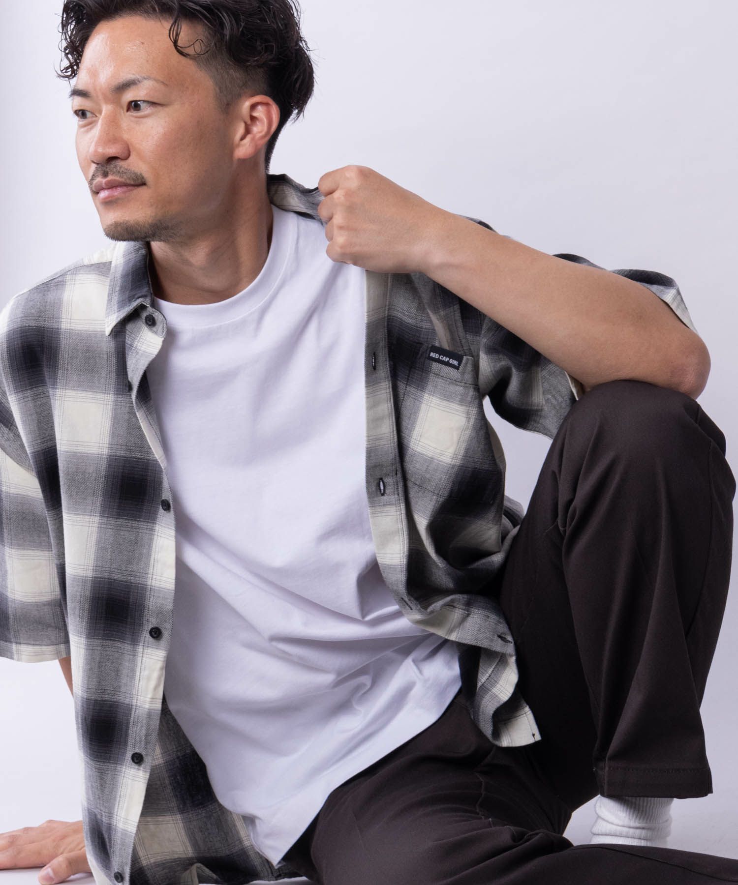 [期間限定価格]【オンラインストア限定】RED CAP GIRL  オンブレーチェックバック刺繍＆プリント半袖シャツ メンズ商品画像-20