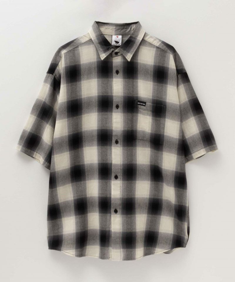 【オンラインストア限定】RED CAP GIRL  オンブレーチェックバック刺繍＆プリント半袖シャツ メンズ商品画像-33