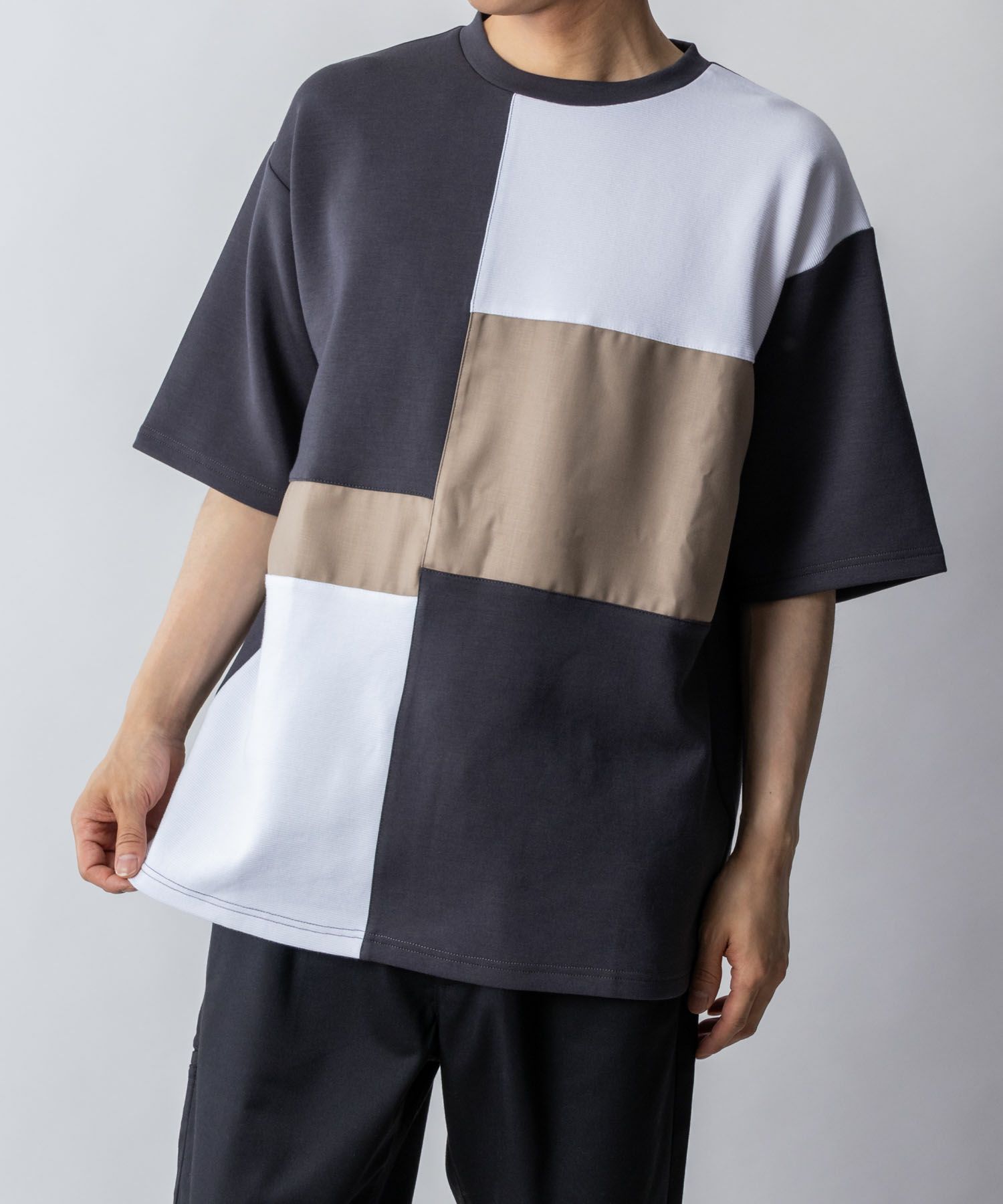 URBAN COLLECTION  エアスムージー 切替えTシャツ メンズ メール便 対応商品商品画像-2
