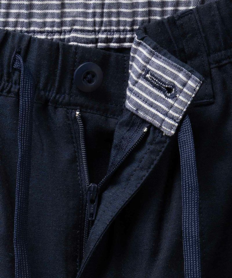 SARARI NAVY リネンミックスクロップドパンツ メンズ