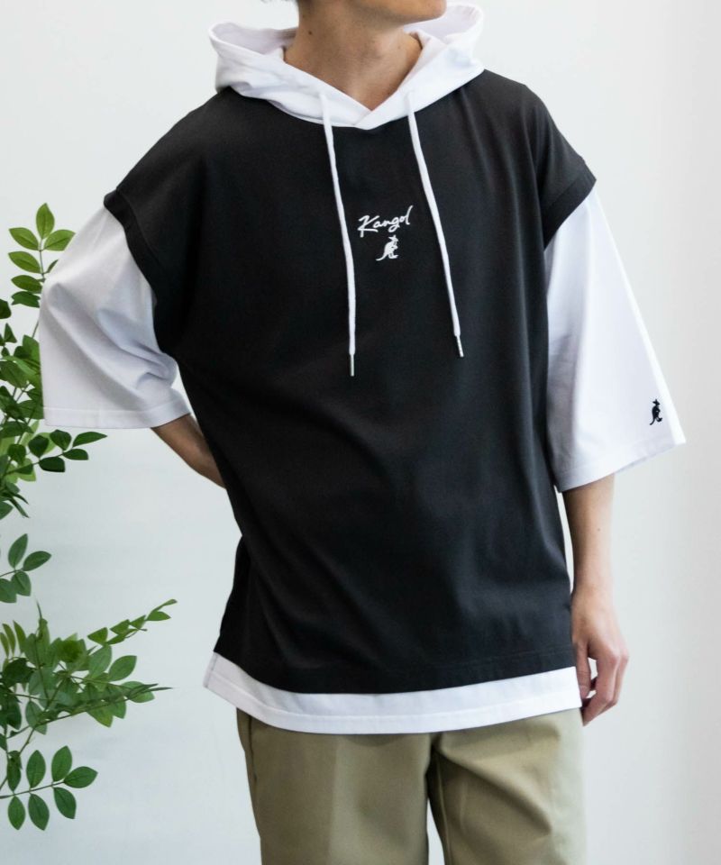 KANGOL  フェイクレイヤードベスト切替Tシャツパーカー メンズ商品画像-2