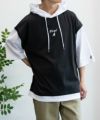 KANGOL フェイクレイヤードベスト切替Tシャツパーカー メンズ