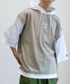 KANGOL フェイクレイヤードベスト切替Tシャツパーカー メンズ