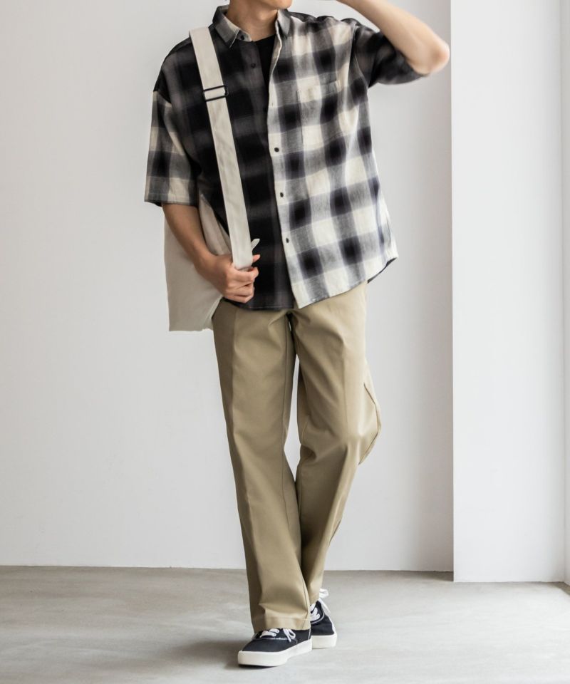 【オンラインストア限定】NAIVE MAGIC  オンブレーチェックルーズサイズ半袖シャツ メンズ商品画像-8