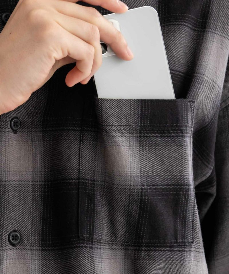 【オンラインストア限定】NAIVE MAGIC  オンブレーチェックルーズサイズ半袖シャツ メンズ商品画像-12