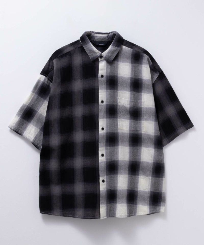 【オンラインストア限定】NAIVE MAGIC  オンブレーチェックルーズサイズ半袖シャツ メンズ商品画像-25