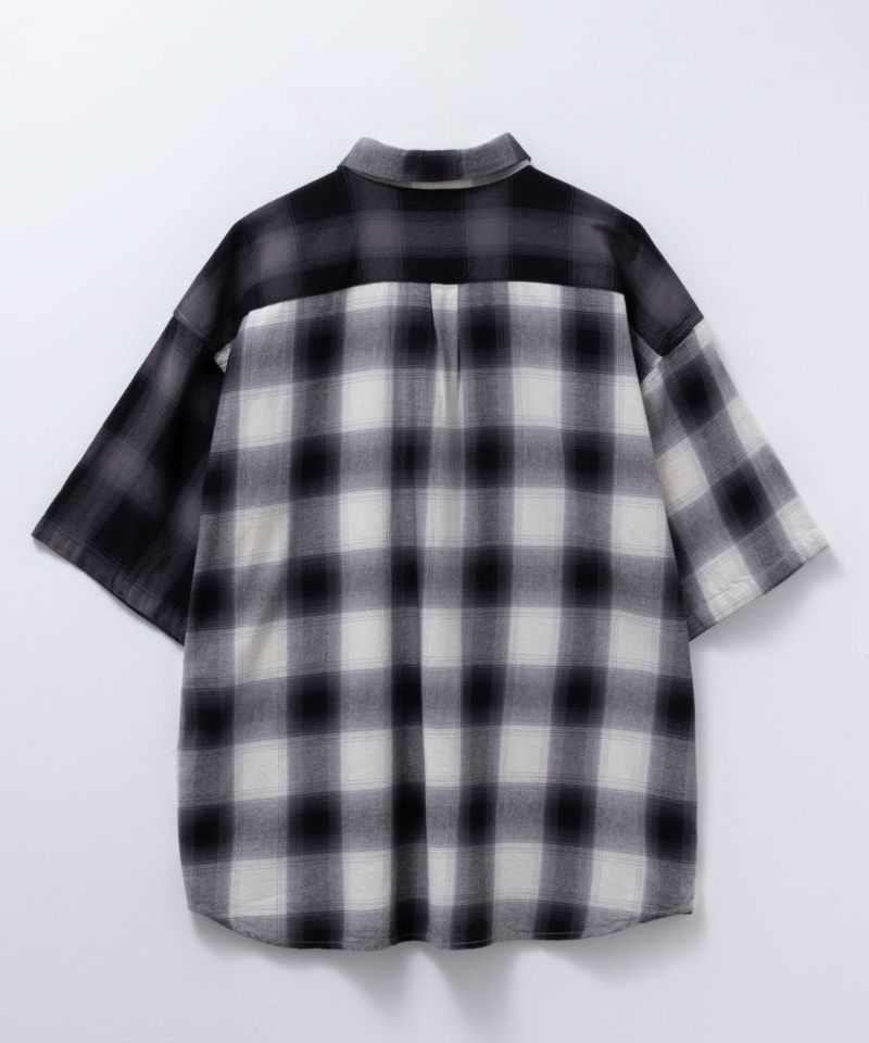 【オンラインストア限定】NAIVE MAGIC  オンブレーチェックルーズサイズ半袖シャツ メンズ商品画像-26