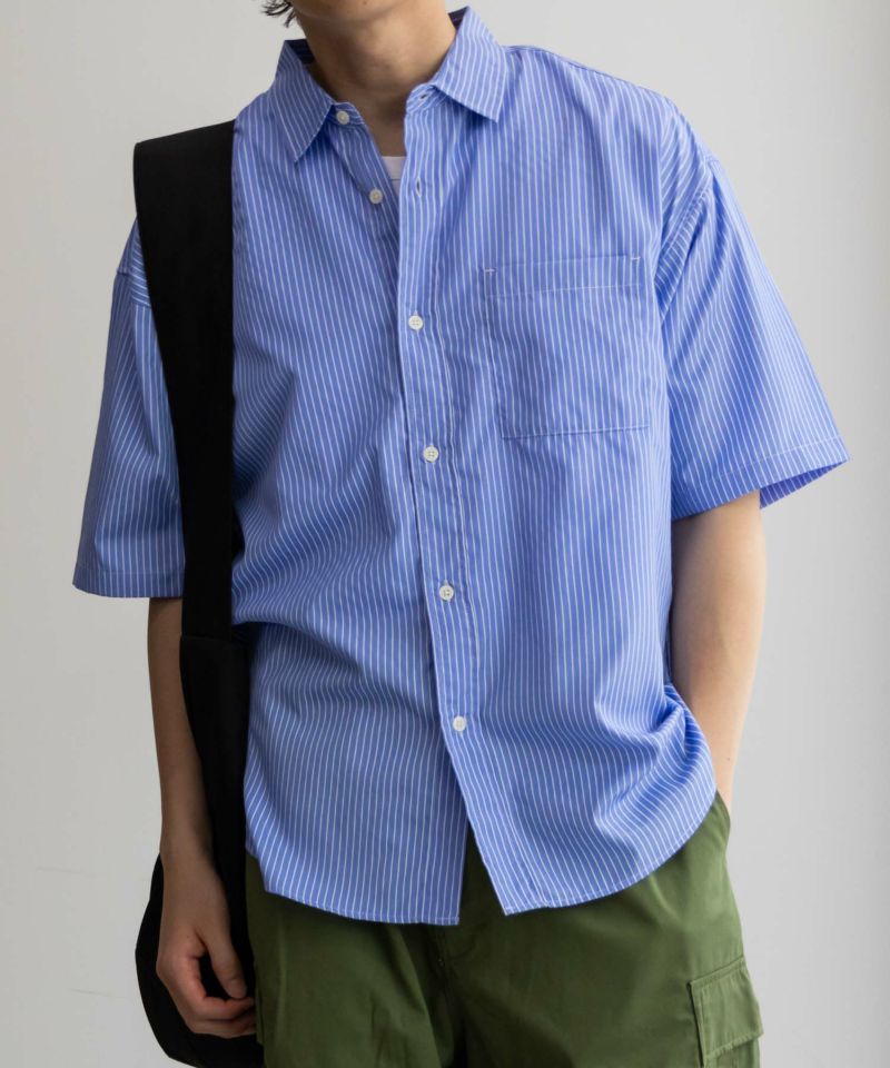 【オンラインストア限定】NAIVE MAGIC  ポリエステルブロード ルーズサイズ半袖シャツ メンズ商品画像-2